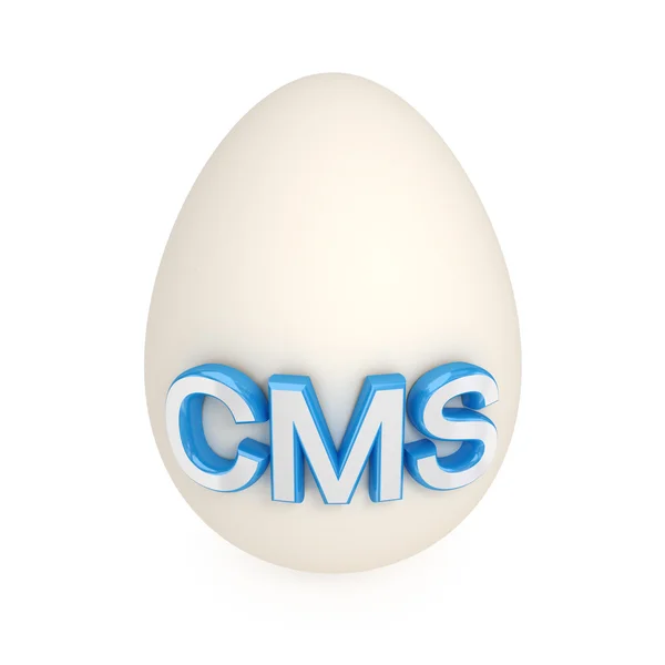 Cáscara de huevo con una palabra CMS  . — Foto de Stock