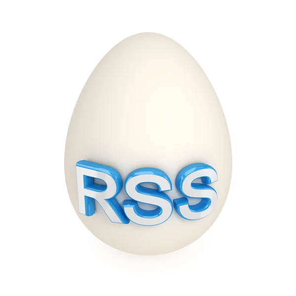 Яичная скорлупа со словом RSS . — стоковое фото