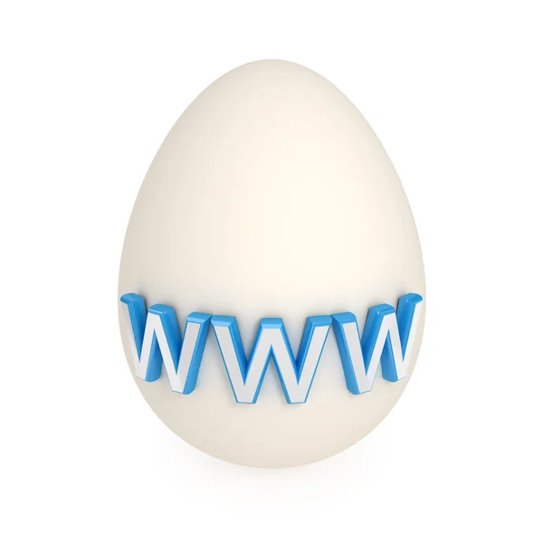 Guscio d'uovo con una parola WWW  . — Foto Stock