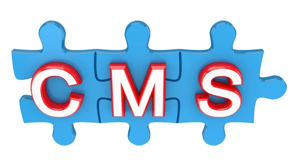 Puzzle con una parola CMS . — Foto Stock