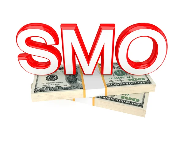 Word SMO and money packs. — Stock Photo, Image