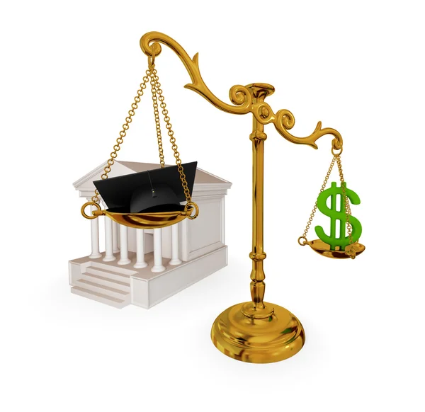 Court, vintage scales, dollar sign and lawyer's hat. — Stock Photo, Image