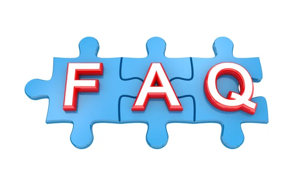Puzzle blu con una parola FAQ . — Foto Stock