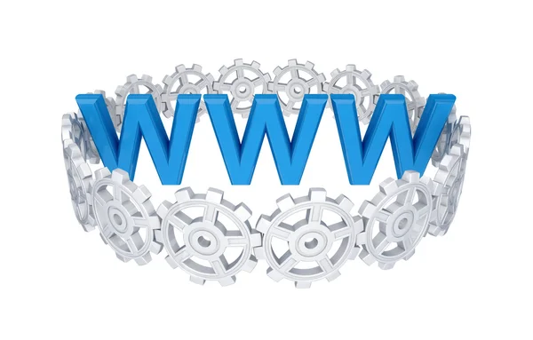 Circle of gears around word WWW. — Stock Photo, Image