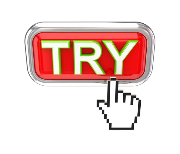 TRY button and white cursor — Stock Photo, Image