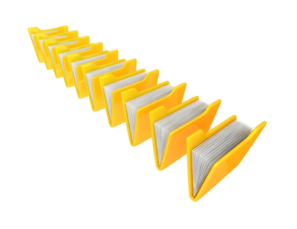 Many yellow folders. — Stock Photo, Image