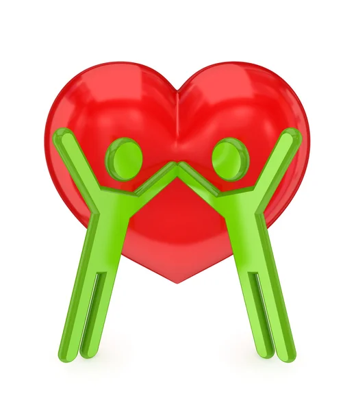 3d small and big ren heart. — Stock Photo, Image