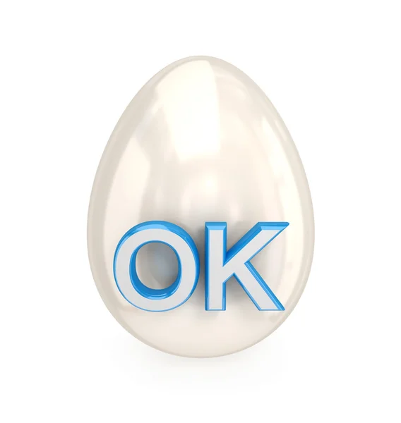 Großes Ei mit einem Wort ok. — Stockfoto