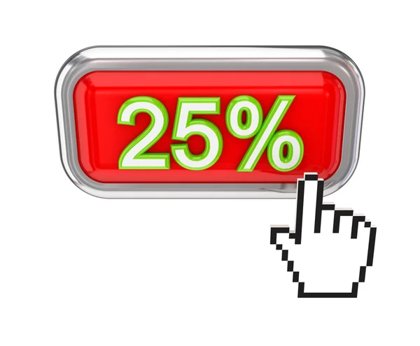 25 procents przycisk — Zdjęcie stockowe