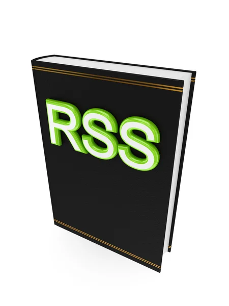 Zwartboek met een groen woord rss. — Stockfoto