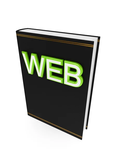 Černá kniha s zeleným slovo web. — Stock fotografie