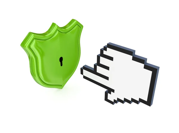 Cursor and protection symbol. — Stock Photo, Image