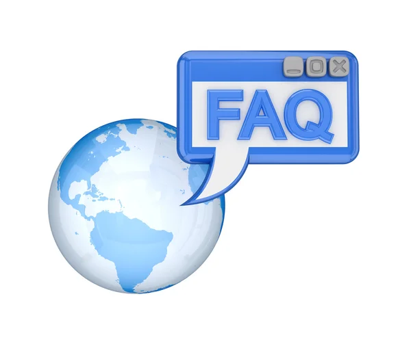 Earth and blue word FAQ. — Stock Photo, Image