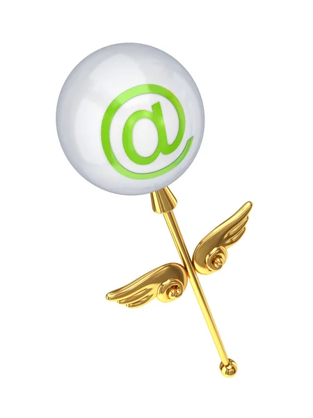 Bacchetta magica con simbolo email . — Foto Stock