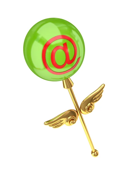 Bacchetta magica con simbolo email . — Foto Stock