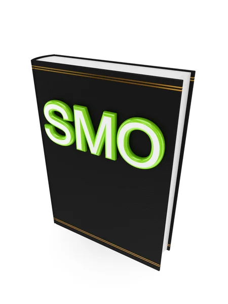Libro negro con una palabra verde SMO . — Foto de Stock