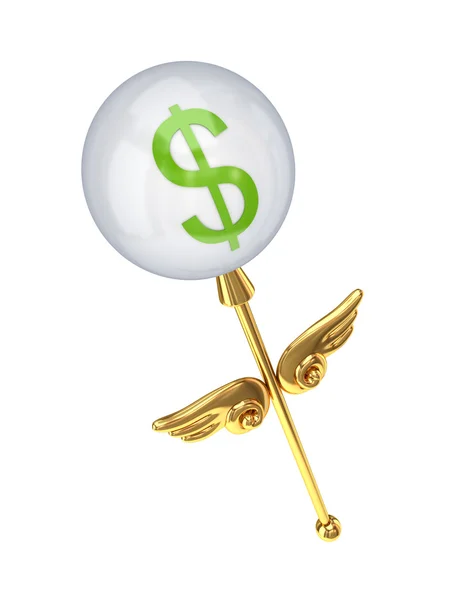 Magic wand with dollar sign. — Stock Photo, Image