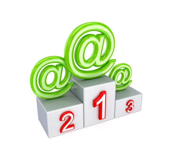 Three email signs on pedestal. — Stock Photo, Image
