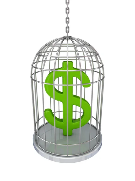 stock image Dollar sign in a birdcage.