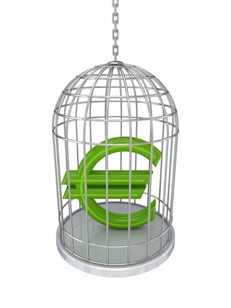 stock image Euro sign in a birdcage.