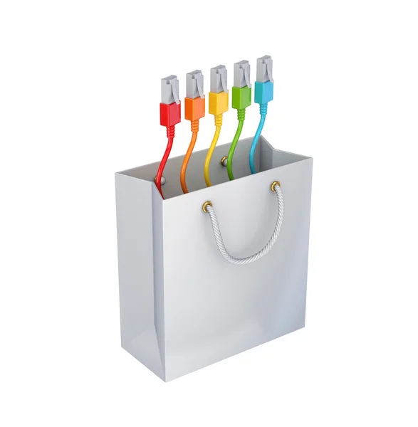 Färgglada kablage i ett plast-paket. — Stockfoto