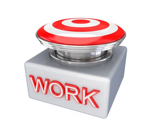 Červené tlačítko s velké slovo práce. — Stock fotografie