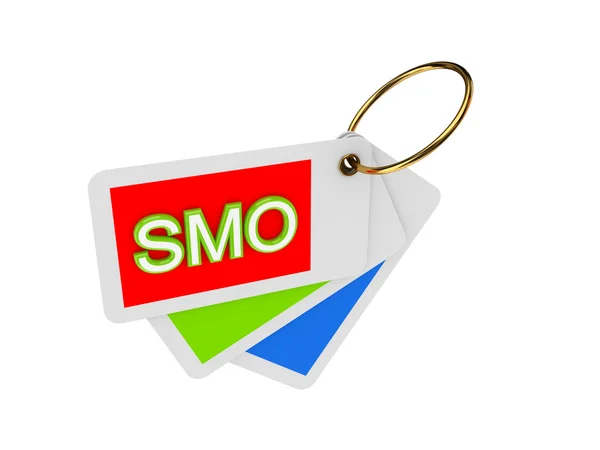 Etiquetas coloridas y palabra SMO . — Foto de Stock