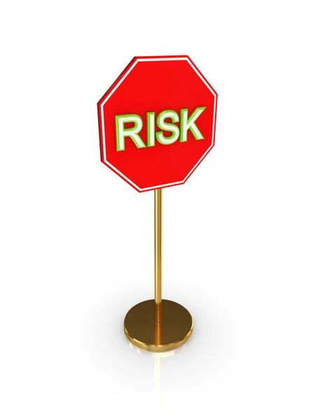 Stylized road sign with a signature RISK. — Stock Photo, Image