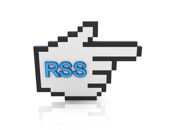 Large cursor with a word RSS. — Stock Photo, Image