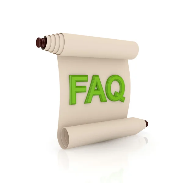 Ancient scroll with a signature FAQ. — Stock Photo, Image