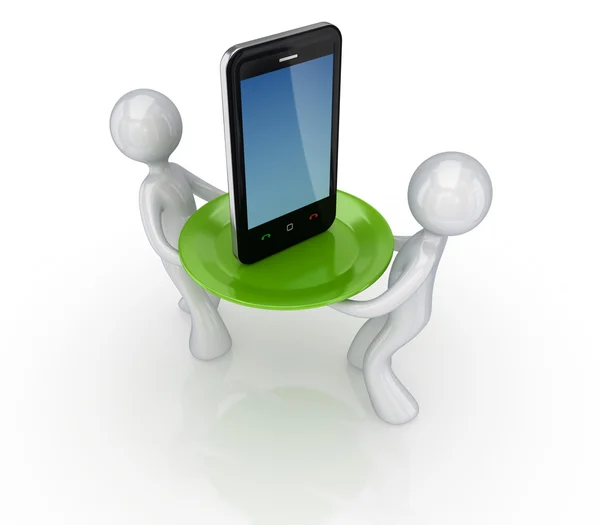3D małych i nowoczesny telefon komórkowy — Zdjęcie stockowe