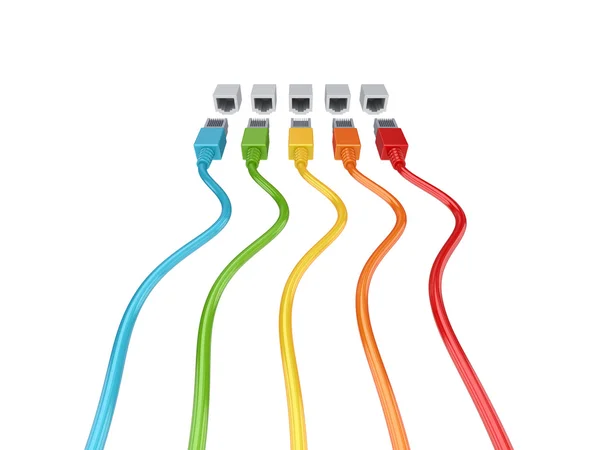 Coloridos cordones de conexión . — Foto de Stock