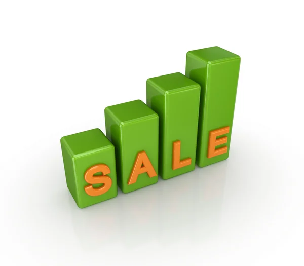 Green graph with a word SALE. — Stock Photo, Image