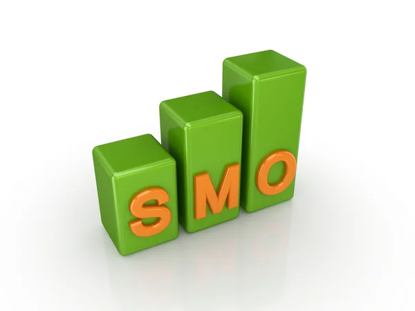 Gráfico verde com uma palavra SMO . — Fotografia de Stock