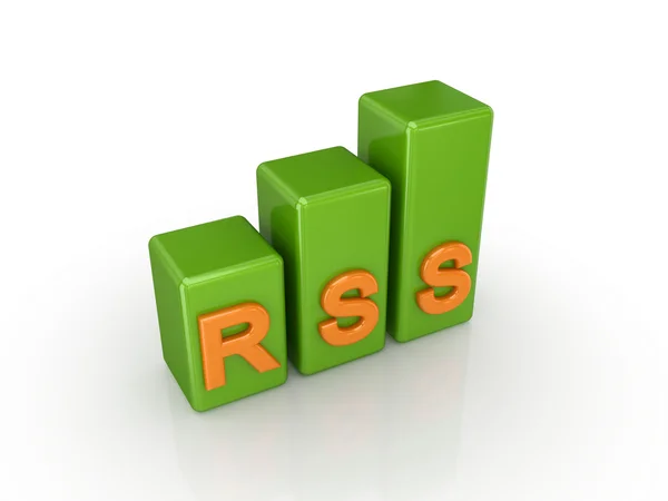 Groene grafiek met een woord rss. — Stockfoto