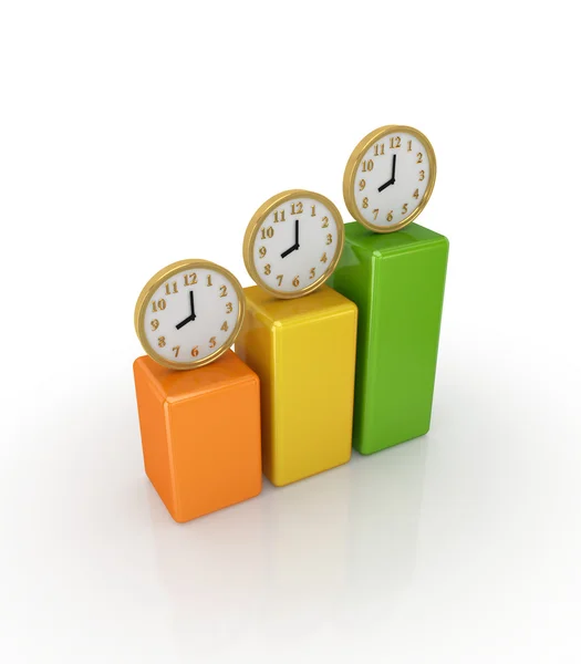 Gyllene klockor på en färgglad graf. — Stockfoto