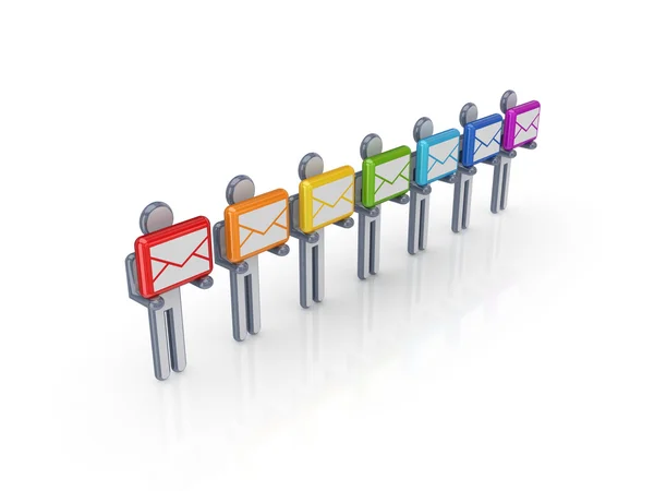 3d envelopes pequenos e coloridos . — Fotografia de Stock