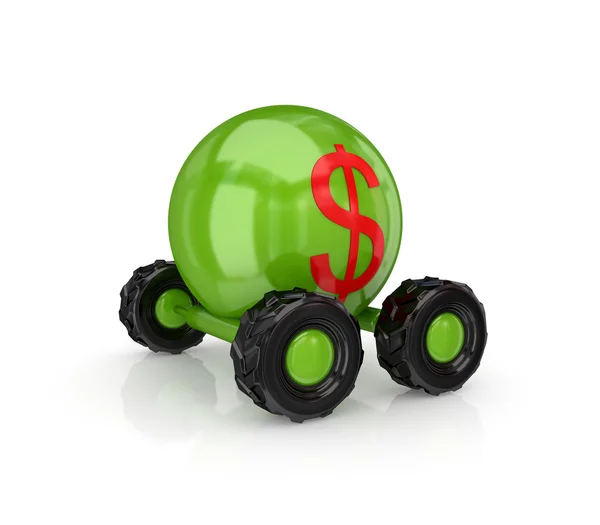 Segno di dollaro su una ruota . — Foto Stock