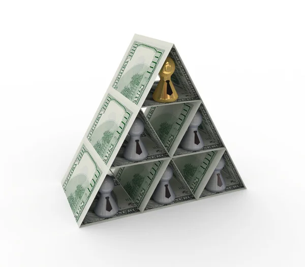 Koncepcja piramidy finansowe. — Zdjęcie stockowe