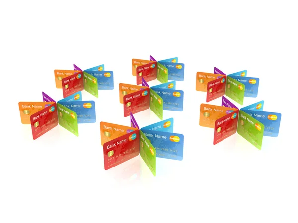 Färgglada kreditkort. — Stockfoto
