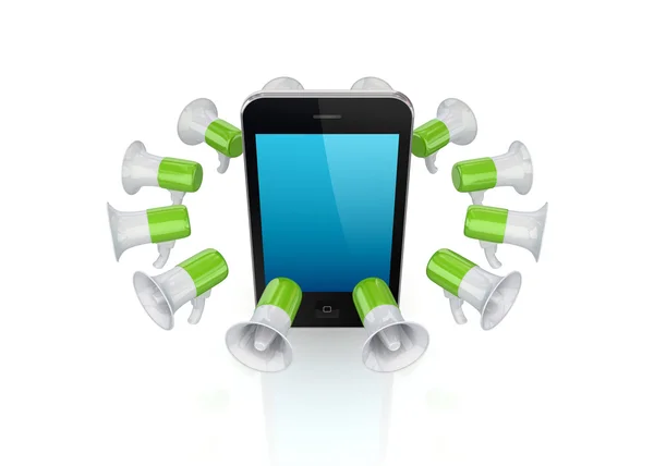 현대 휴대 전화 주위 다채로운 착용. — 스톡 사진