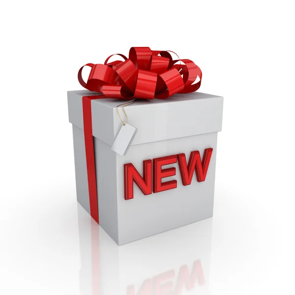 Gift box with a signature NEW. — Stock Photo, Image