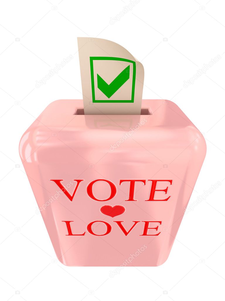 Vote Love concept.