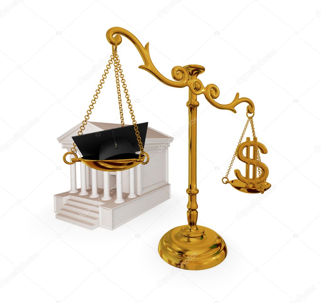 Court, vintage scales, dollar sign and lawyer's hat.