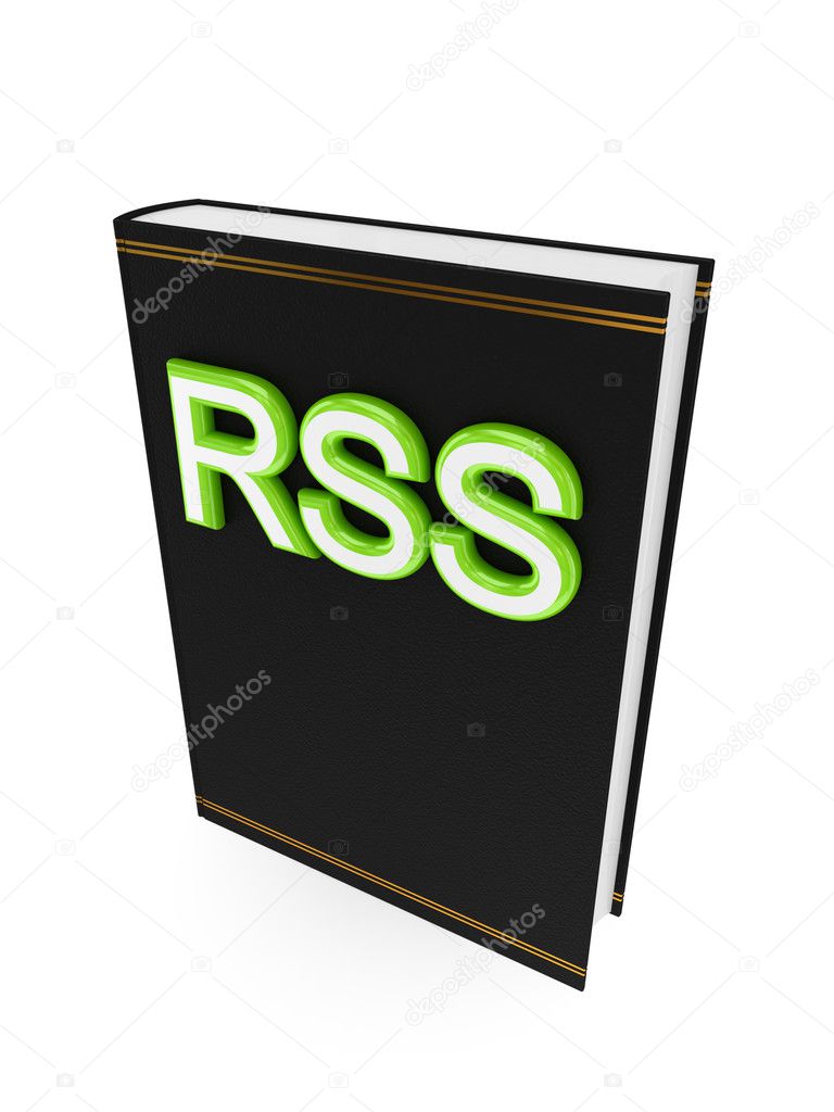 Black book with a green word RSS.