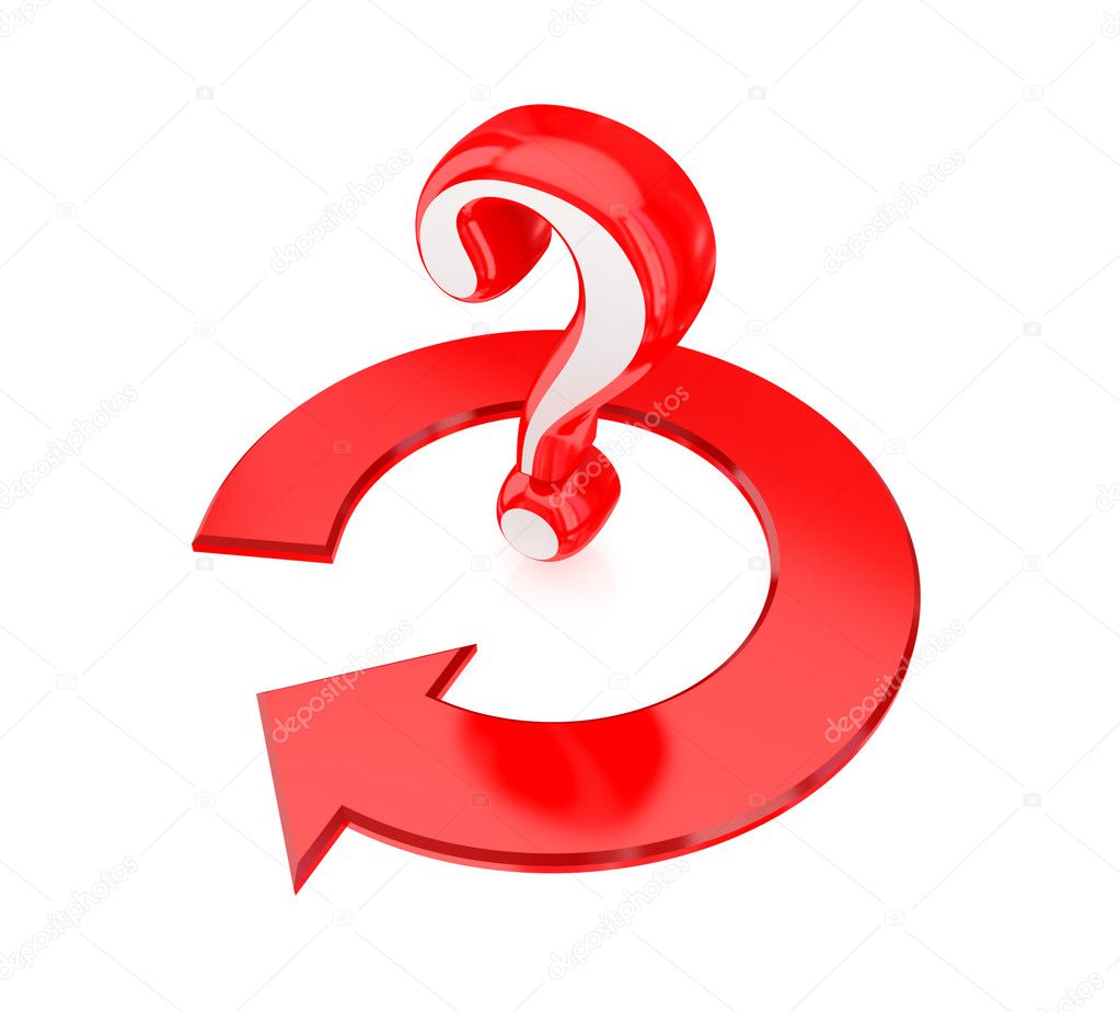 Red arrow and red query sign. Stock Photo by ©rukanoga 8434923