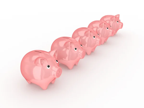Piggy banks.isolated auf weißem Hintergrund. — Stockfoto