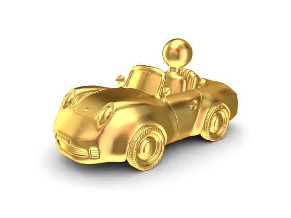 Golden car. — Stock Photo, Image