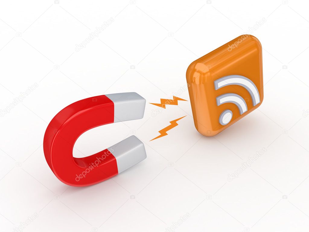 Magnet and RSS symbol.