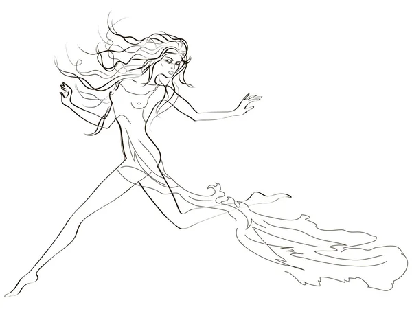 Красивая бегущая женщина — стоковый вектор